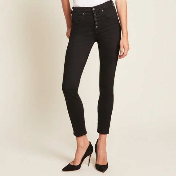 VERONICA BEARD Jeans Debbie Coated High Rise Skinny black crop high rise 25 / 0 - Picture 1 of 16